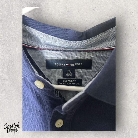 Tommy Hilfiger Blue Polo Shirt XL Classic Short Sleeve Casual Men's Wear - Picture 2 of 4